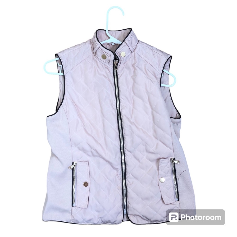Cavalini Originals Faux Fur Puffer Zip Up Vest , Pink, Petite Small